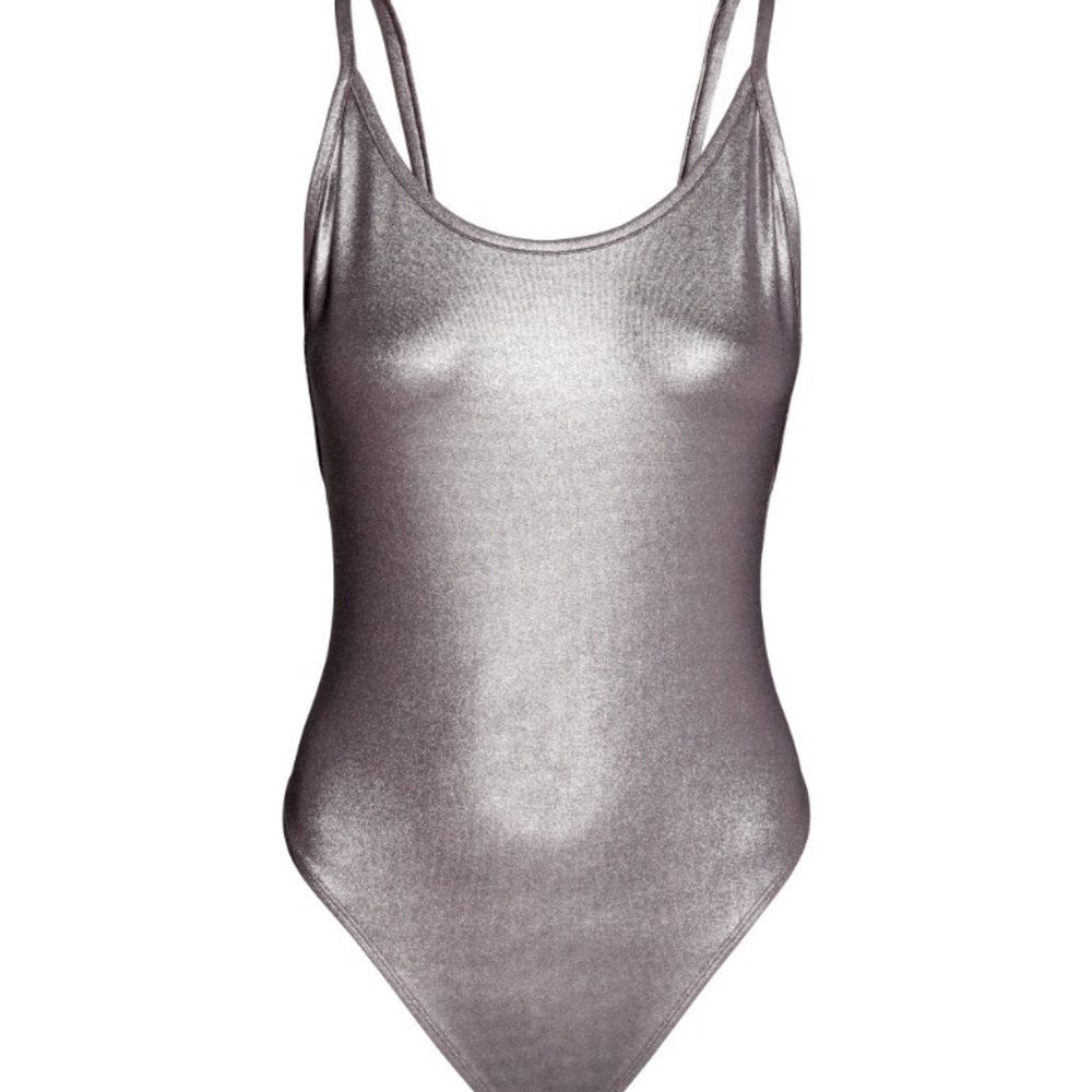 H&M Coachella Silver bodysuit